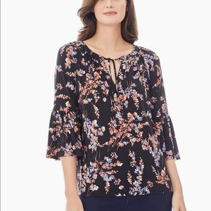 Kasper Black Henna Combo Blouse 3x